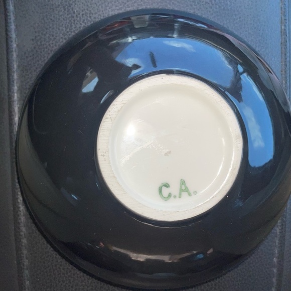 Clay Art Black and White MCM Vintage Signed Handmade Bowl Star Retro Serving - Picture 2 of 3